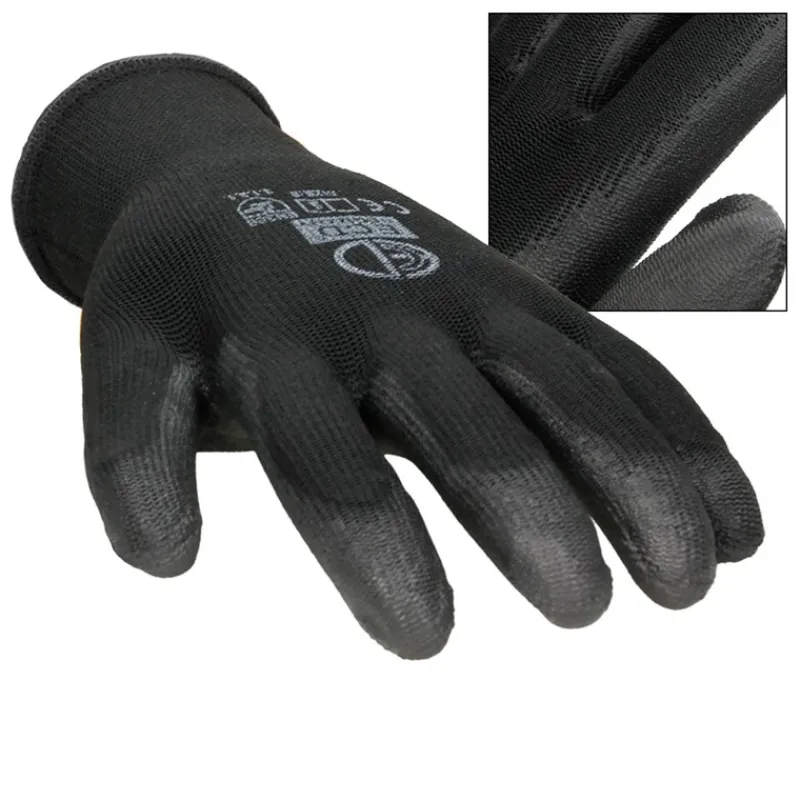 Arbeitshandschuhe 1 Paar mit PU-Beschichtung Schwarz Größe XL-ECD Germany Clearance