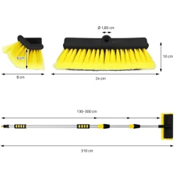 Auto Waschbürste mit Aluminium Teleskop Stiel bis 300 cm-ECD Germany Clearance