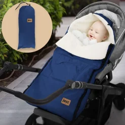 Babyfußsack 94x48x10 cm Blau aus Polyester Joyz-ECD Germany Hot