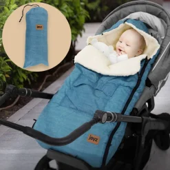 Babyfußsack 94x48x10 cm Jeans-Blau aus Polyester Joyz-ECD Germany Sale