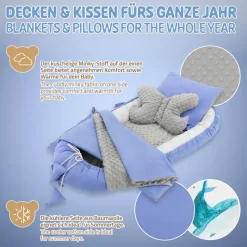 Babynest Set 5 Tlg. 90x50 cm Walmuster aus Baumwolle Joyz-ECD Germany Discount