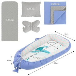 Babynest Set 5 Tlg. 90x50 cm Walmuster aus Baumwolle Joyz-ECD Germany Discount