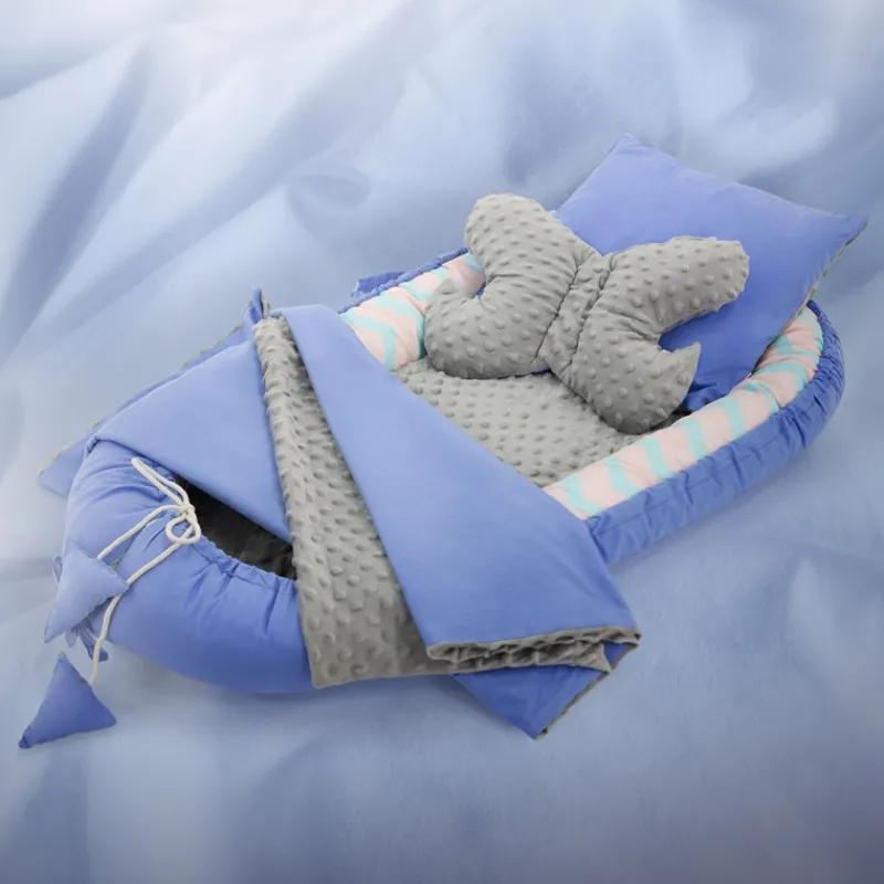 Babynest Set 5 Tlg. 90x50 cm Walmuster aus Baumwolle Joyz-ECD Germany Discount