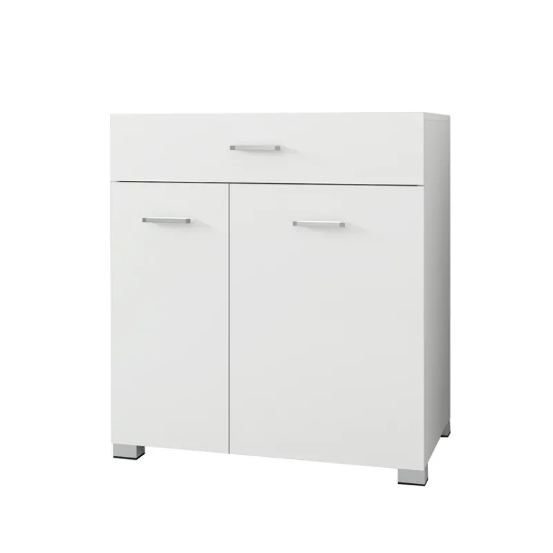 Badezimmerschrank Badschrank mit Wäschekorb 75x37x90 cm in Weiß ML-Design-ECD Germany Discount