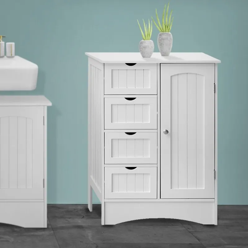 Badezimmerschrank Badschrank Weiß 55x81x30 cm ML-Design-ECD Germany Best