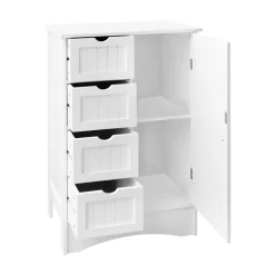 Badezimmerschrank Badschrank Weiß 55x81x30 cm ML-Design-ECD Germany Best