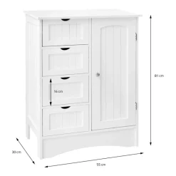 Badezimmerschrank Badschrank Weiß 55x81x30 cm ML-Design-ECD Germany Best