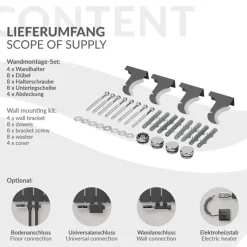 Badheizkörper Einlagig Vertikal 600x300 mm Anthrazit mit Mittelanschluss LuxeBath-ECD Germany New