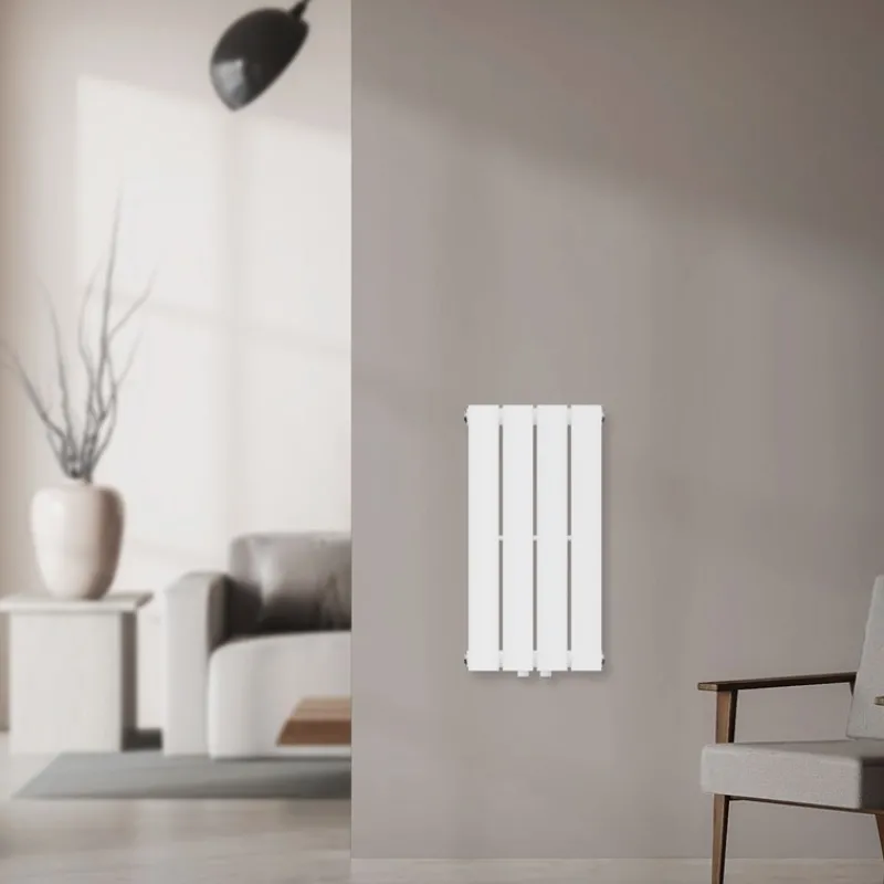 Badheizkörper Einlagig Vertikal 600x300 mm Weiß mit Mittelanschluss LuxeBath-ECD Germany Online