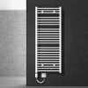 Badheizkörper Elektrisch mit Heizstab 900W 600x1500 mm weiß gerade mit Seitenanschluss-ECD Germany New