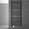 Badheizkörper Elektrisch mit Heizstab 900W 750x1800 mm Anthrazit gerade mit Seitenanschluss-ECD Germany Hot