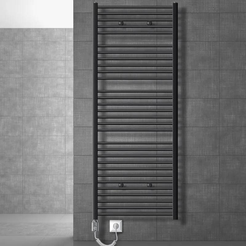 Badheizkörper Elektrisch mit Heizstab 900W 750x1800 mm Anthrazit gerade mit Seitenanschluss-ECD Germany Hot