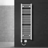 Badheizkörper Elektrisch mit Heizstab 1200W 400x1500 mm Weiß gerade mit Seitenanschluss-ECD Germany Hot