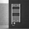 Badheizkörper Elektrisch mit Heizstab 1200W 600x1200 mm Weiß gerade mit Seitenanschluss-ECD Germany Outlet