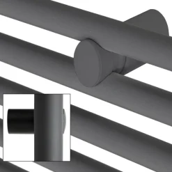 Badheizkörper Elektrisch mit Heizstab 300W 500x800 mm Anthrazit gebogen mit Seitenanschluss-ECD Germany