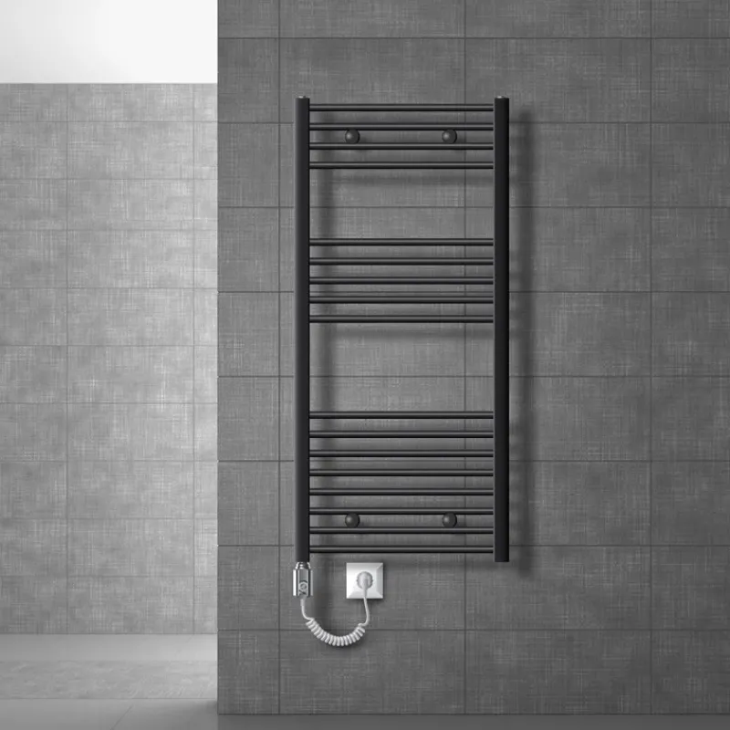 Badheizkörper Elektrisch mit Heizstab 900W 600x1200 mm Anthrazit gerade mit Seitenanschluss-ECD Germany Outlet