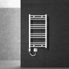 Badheizkörper Elektrisch mit Heizstab 600W 500x800 mm Weiß gebogen mit Seitenanschluss-ECD Germany Hot