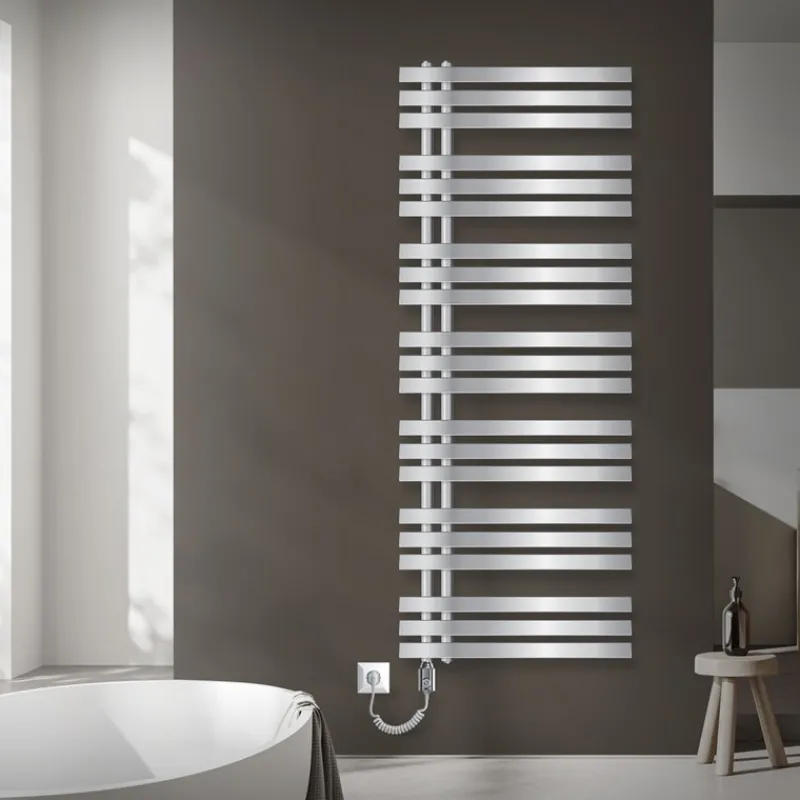 Badheizkörper Iron EM mit Heizstab 1200W 600x1600 mm Chrome-ECD Germany New
