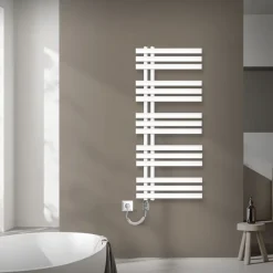 Badheizkörper Iron EM mit Heizstab 1200W 500x1200 mm Weiß-ECD Germany Hot