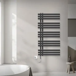 Badheizkörper Iron EM mit Heizstab 1200W 600x1200 mm anthrazit-ECD Germany Discount