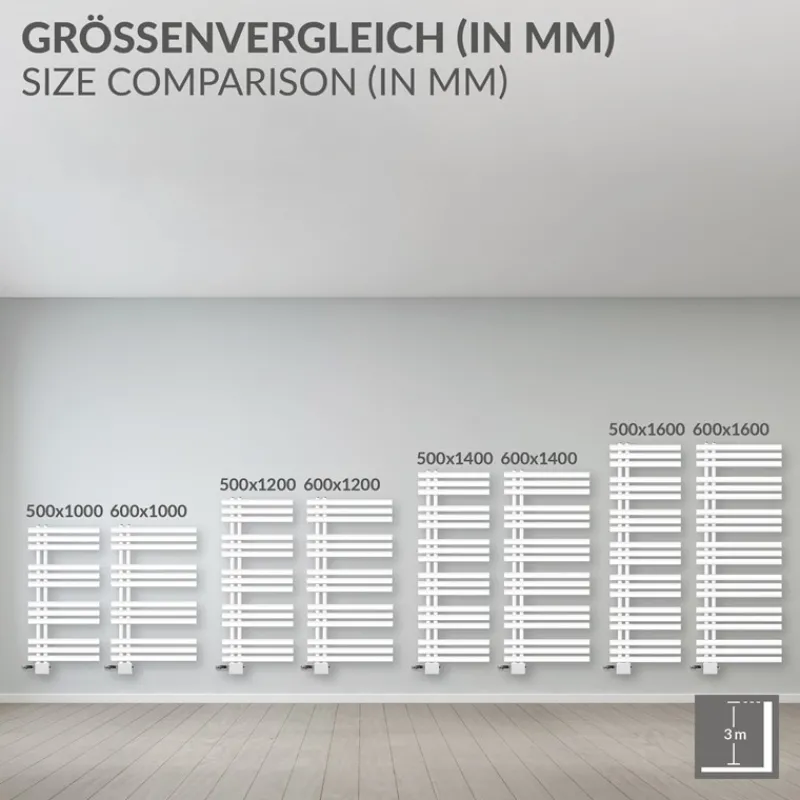 Badheizkörper Iron EM 500x1600 mm Weiß-ECD Germany Online