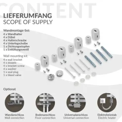Badheizkörper Iron EM 500x1200 mm Chrome-ECD Germany Outlet