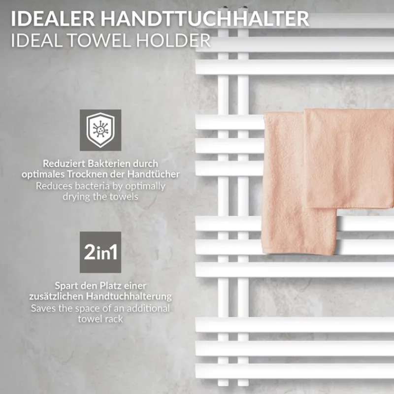 Badheizkörper Iron EM 500x1000 mm Weiß-ECD Germany Best