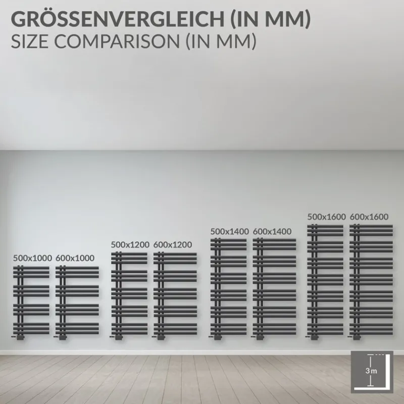 Badheizkörper Iron EM 500x1200 mm Anthrazit-ECD Germany Best