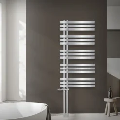 Badheizkörper Iron EM 600x1200 mm Chrome mit Boden Anschlussgarnitur-ECD Germany