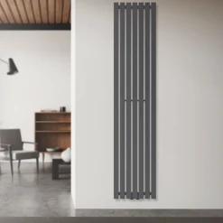 Badheizkörper mit Mittelanschluss 1800x370 mm Anthrazit vertikal LuxeBath-ECD Germany New