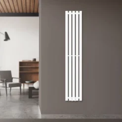 Badheizkörper mit Mittelanschluss 1400x260 mm Weiß vertikal LuxeBath-ECD Germany