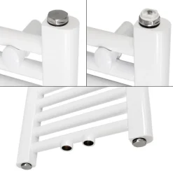 Badheizkörper Mittelanschluss 300x1400 mm Weiß gerade mit Wand Anschlussgarnitur LuxeBath-ECD Germany Sale