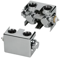 Badheizkörper Mittelanschluss 500x1800 mm Chrome gerade mit Universale Anschlussgarnitur LuxeBath-ECD Germany Outlet