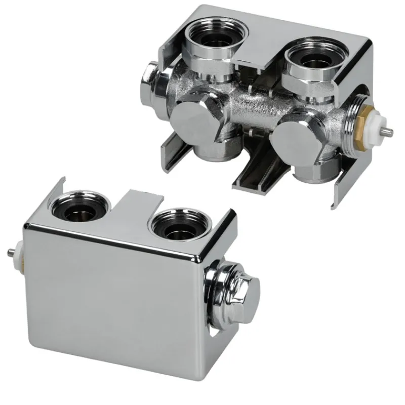 Badheizkörper Mittelanschluss 500x1800 mm Chrome gerade mit Universale Anschlussgarnitur LuxeBath-ECD Germany Outlet