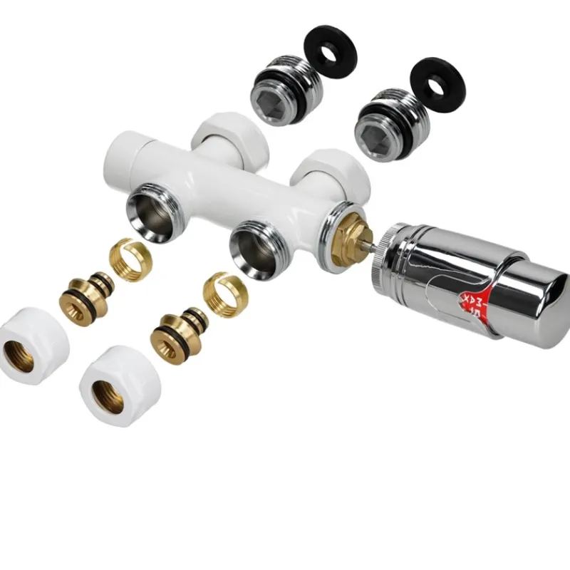 Badheizkörper Mittelanschluss 600x1000 mm Weiß mit Boden Anschlussgarnitur LuxeBath-ECD Germany Hot