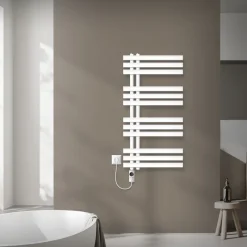 Badheizkörper Mittelanschluss 500x1000 mm Weiß mit Heizstab 300W LuxeBath-ECD Germany Discount
