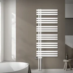 Badheizkörper Mittelanschluss 600x1400 mm Weiß mit Boden Anschlussgarnitur LuxeBath-ECD Germany Sale