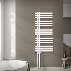 Badheizkörper Mittelanschluss 500x1200 mm Weiß mit Boden Anschlussgarnitur LuxeBath-ECD Germany Discount