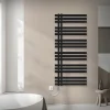 Badheizkörper Mittelanschluss 600x1400 mm Schwarz matt mit Heizstab 1200W LuxeBath-ECD Germany Online