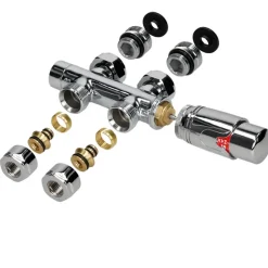 Badheizkörper Mittelanschluss 500x1000 mm Chrome mit Boden Anschlussgarnitur LuxeBath-ECD Germany Sale