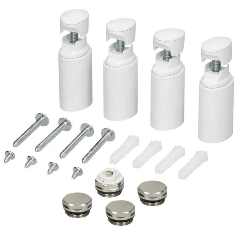 Badheizkörper Mittelanschluss 500x1200 mm Weiß gebogen mit Universale Anschlussgarnitur LuxeBath-ECD Germany Hot