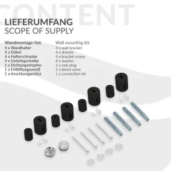 Badheizkörper Mittelanschluss 600x1000 mm Schwarz matt mit Universal Thermostatventil LuxeBath-ECD Germany Best