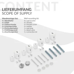 Badheizkörper Mittelanschluss 600x1000 mm Weiß mit Wand Anschlussgarnitur LuxeBath-ECD Germany Online