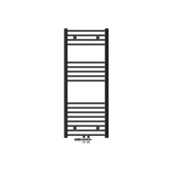 Badheizkörper Mittelanschluss 500x1200 mm Anthrazit gerade mit Boden Anschlussgarnitur LuxeBath-ECD Germany Online
