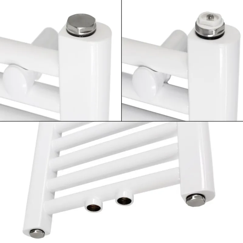 Badheizkörper Mittelanschluss 300x1800 mm Weiß gerade mit Wand Anschlussgarnitur LuxeBath-ECD Germany New