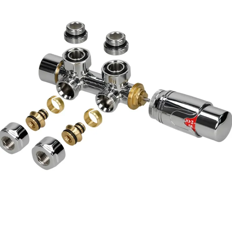 Badheizkörper Mittelanschluss 500x1200 mm Chrome mit Wand Anschlussgarnitur LuxeBath-ECD Germany Hot