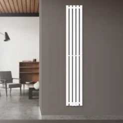 Badheizkörper Mittelanschluss 260x1600 mm Weiß mit Boden Thermostatventil LuxeBath-ECD Germany