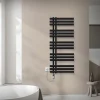 Badheizkörper Mittelanschluss 500x1200 mm Schwarz matt mit Heizstab 1200W LuxeBath-ECD Germany New