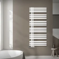 Badheizkörper Mittelanschluss 600x1400 mm Weiß mit Wand Anschlussgarnitur LuxeBath-ECD Germany