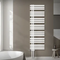 Badheizkörper Mittelanschluss 500x1600 mm Weiß mit Boden Anschlussgarnitur LuxeBath-ECD Germany Outlet